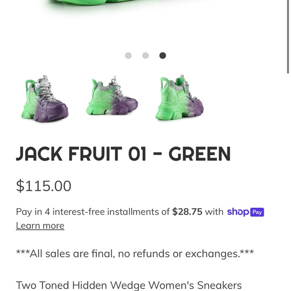 Anthony Wang Jack Fruit Green Sneaker Wedge - Picture 4 of 4